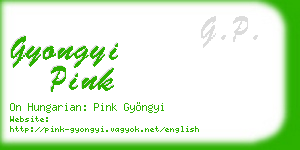 gyongyi pink business card